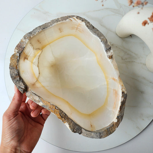 Aragonite Bowl XL Raw Natural Stone 1 - Crystals and Me | Crystal Candles and Ethically Sourced Crystals