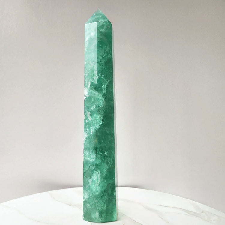 Green Fluorite Crystal Tower XL