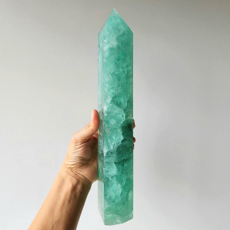 Green Fluorite Crystal Tower XL