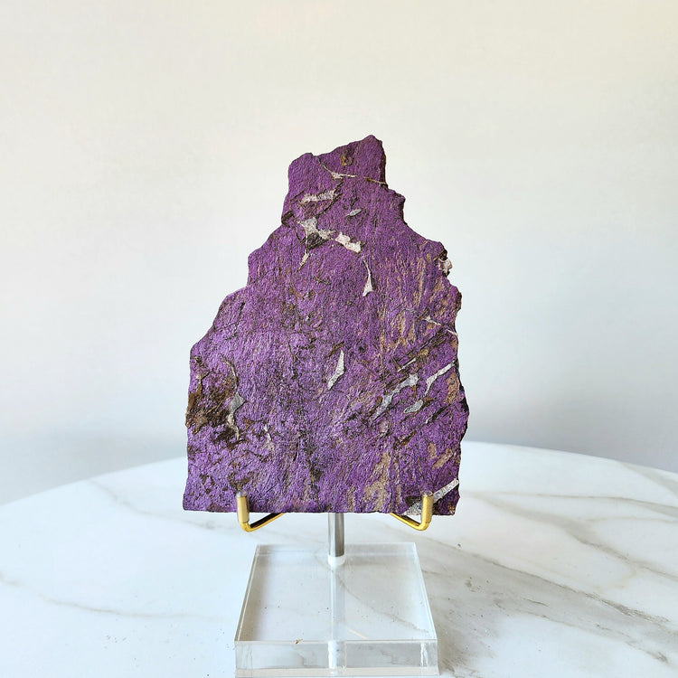 Purpurite Crystal Slab Slice Rare with stand