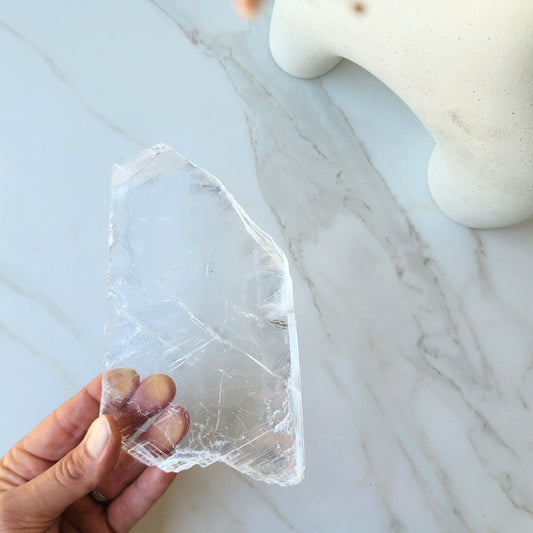 Selenite Slab Slice Clear