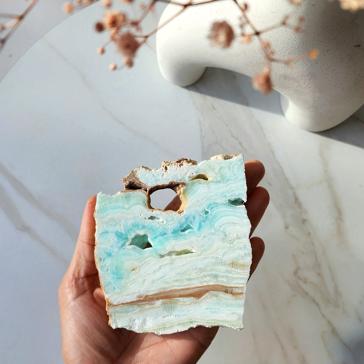 Caribbean Calcite Crystal Slab Slice