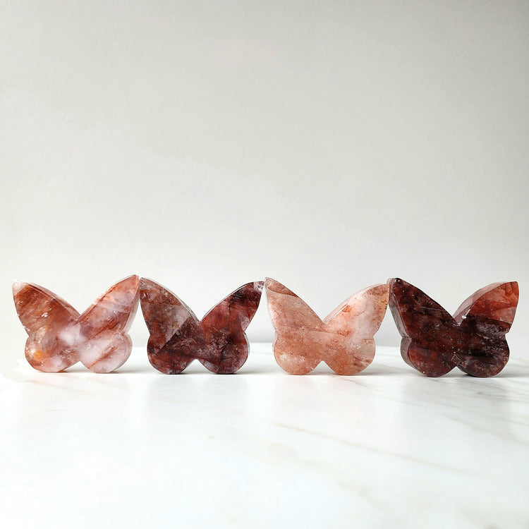 Fire Quartz Crystal Butterfly