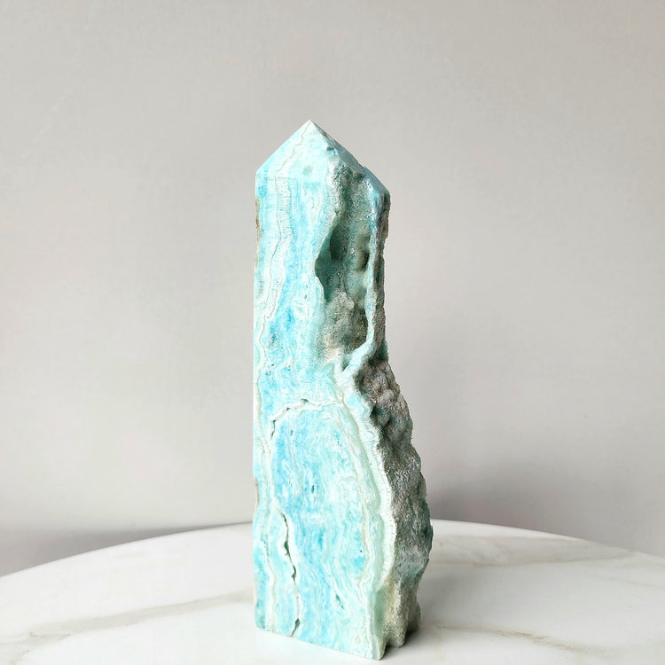 Caribbean Calcite Natural Rough Obelisk Tower 5