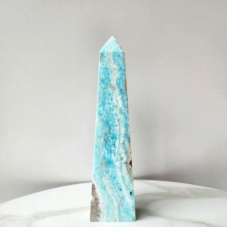 Caribbean Calcite Natural Rough Obelisk Tower 4