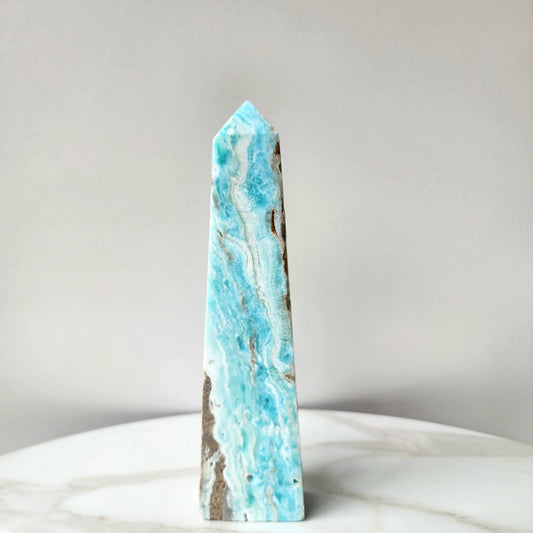 Caribbean Calcite Natural Rough Obelisk Tower 3