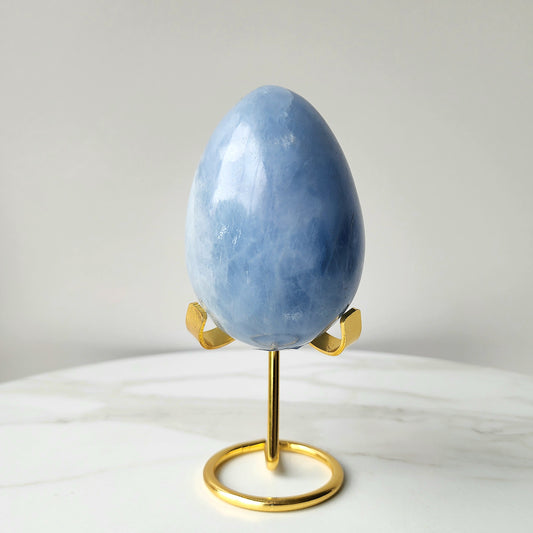 Celestite Crystal Egg on stand 610g 1