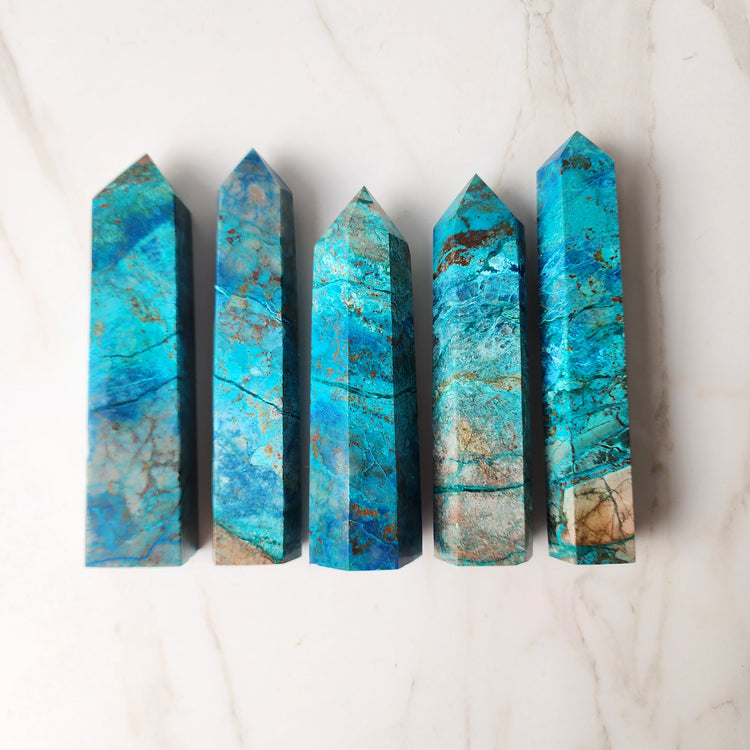 Chrysocolla Crystal Obelisk Tower Medium