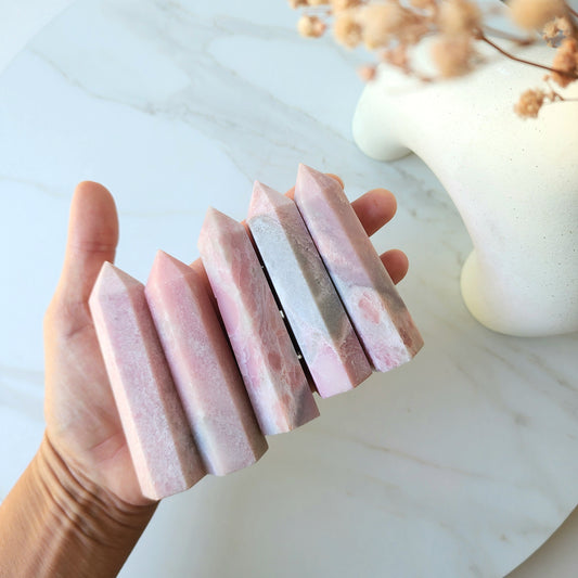 Pink Opal Crystal Point - Crystals and Me | Crystal Candles and Ethically Sourced Crystals