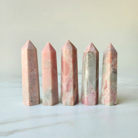 Pink Opal Crystal Point - Crystals and Me | Crystal Candles and Ethically Sourced Crystals