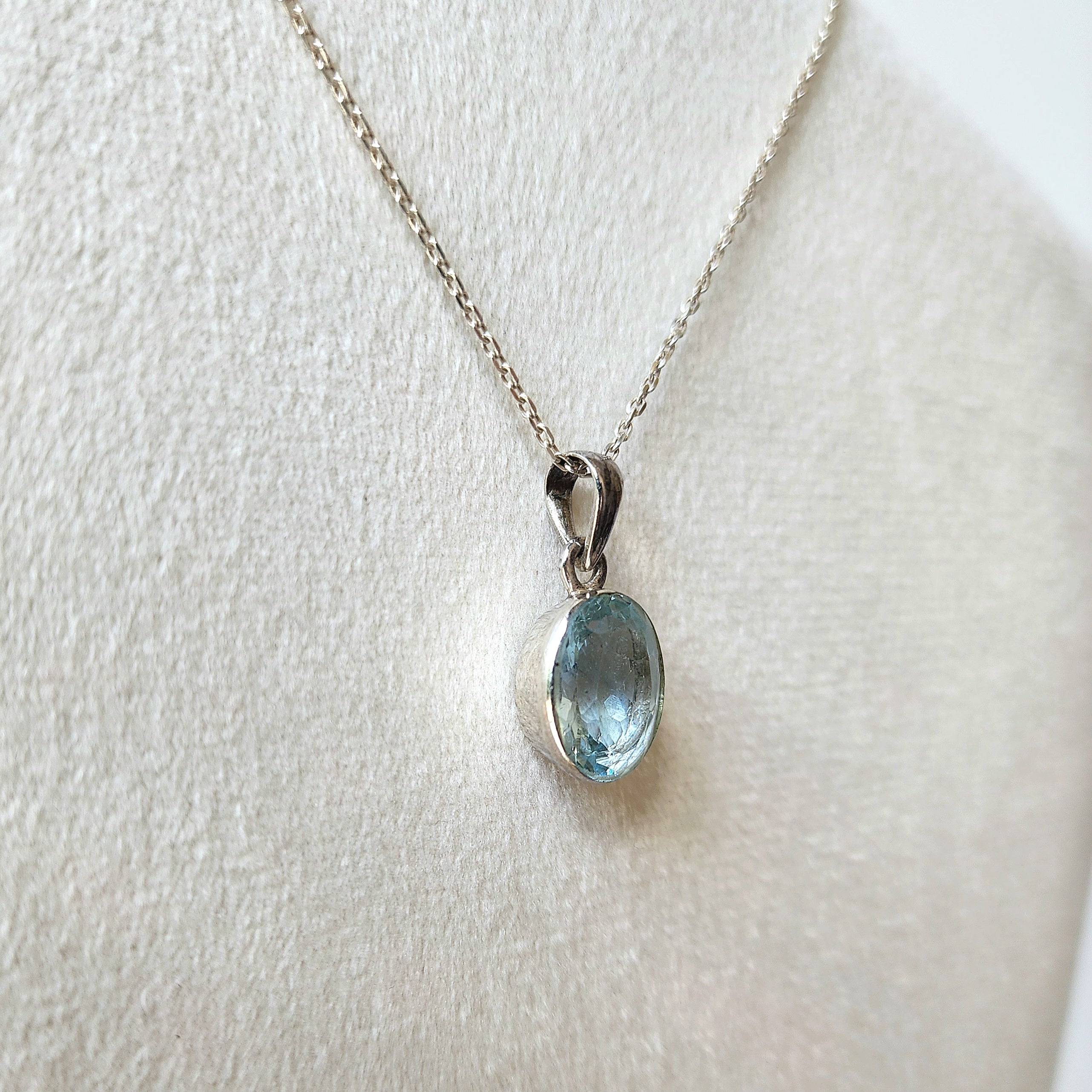 Blue Topaz Sterling Silver Pendant