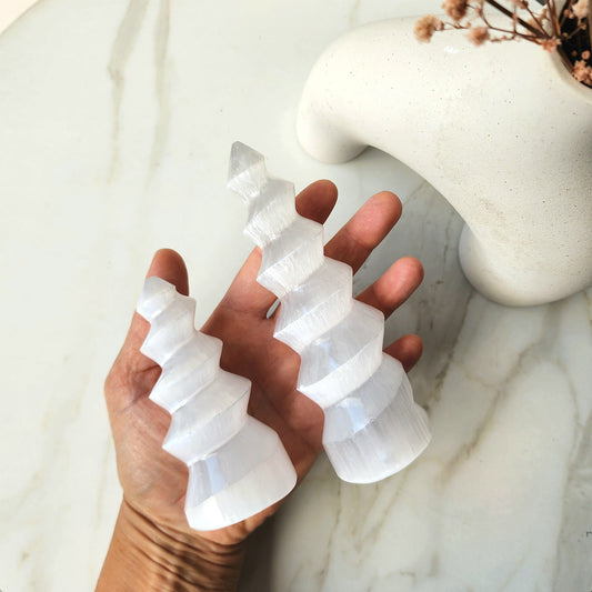 Selenite Crystal Spiral - Crystals and Me | Crystal Candles and Ethically Sourced Crystals