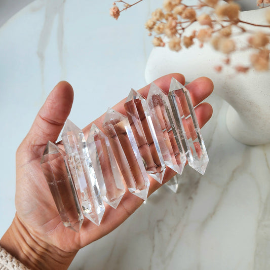 Clear Quartz Double Terminated Point AAA - Crystals and Me | Crystal Candles and Ethically Sourced Crystals