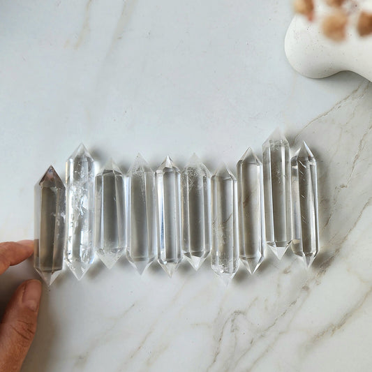 Clear Quartz Double Terminated Point AAA - Crystals and Me | Crystal Candles and Ethically Sourced Crystals