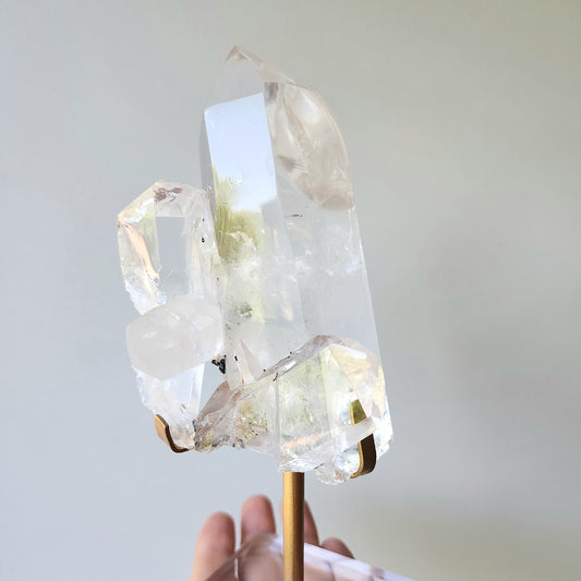 Clear Quartz AAA Grade Cluster on stand