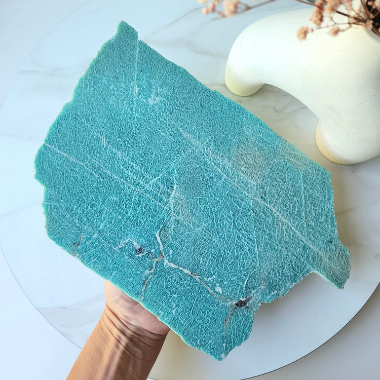 Amazonite Crystal Slab AAA with stand 2