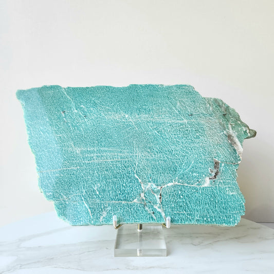 Amazonite Crystal Slab AAA with stand 1