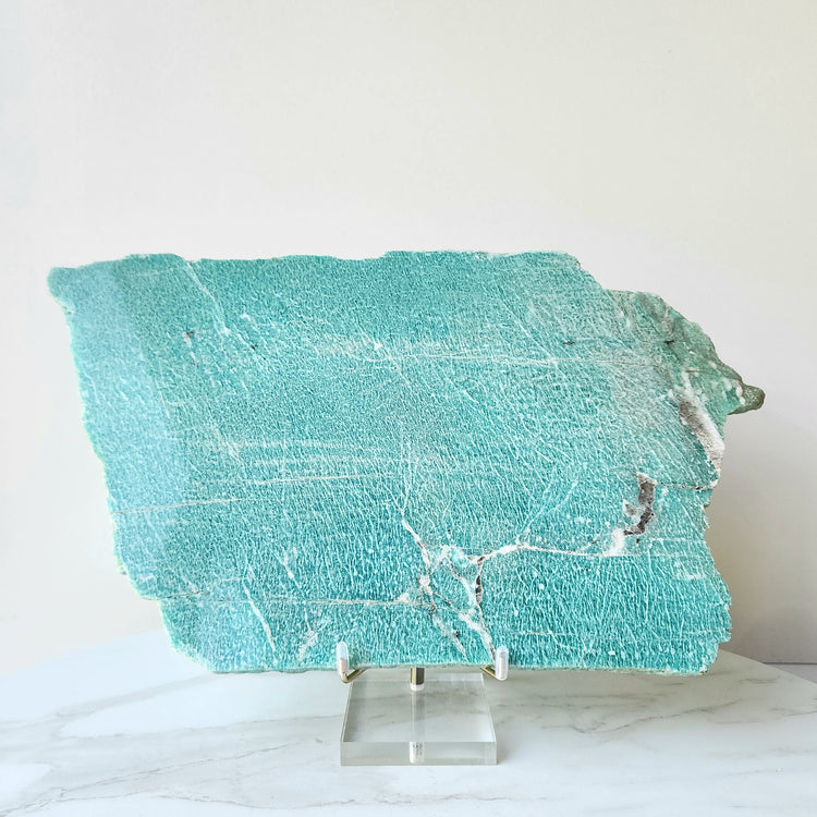 Amazonite Crystal Slab AAA with stand 1