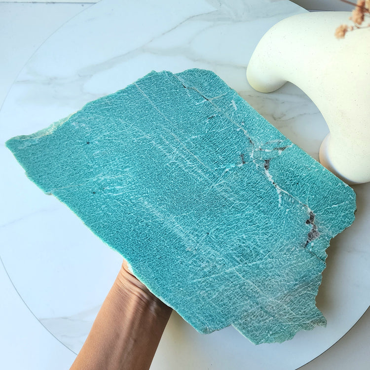 Amazonite Crystal Slab AAA with stand 1