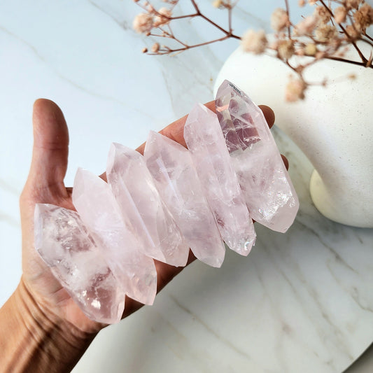 Rose Quartz Crystal AAA Double Terminated Point