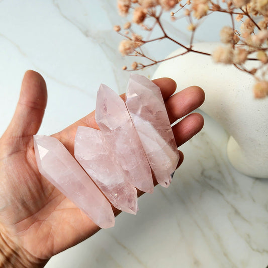 Rose Quartz Crystal AAA Double Terminated Point