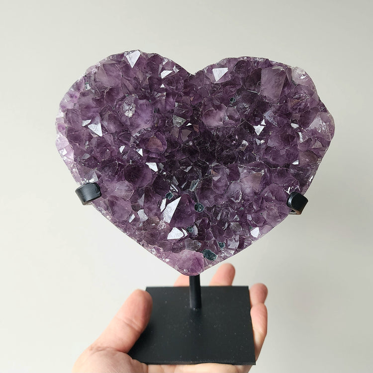 Amethyst Heart Cluster AA Large on stand