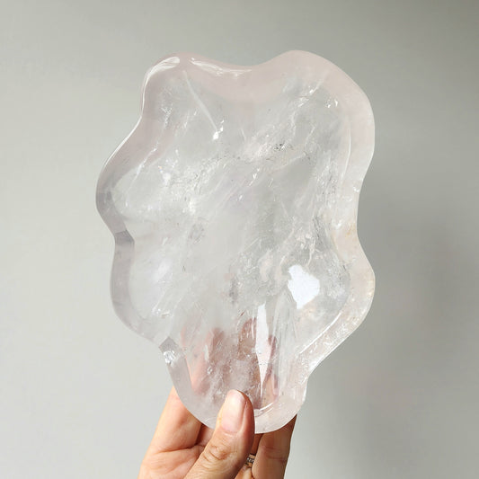 Rose Quartz Carved Crystal Bowl Polished AA