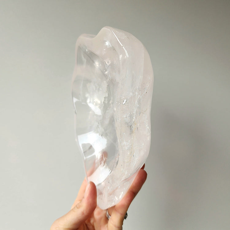 Rose Quartz Carved Crystal Bowl Polished AA