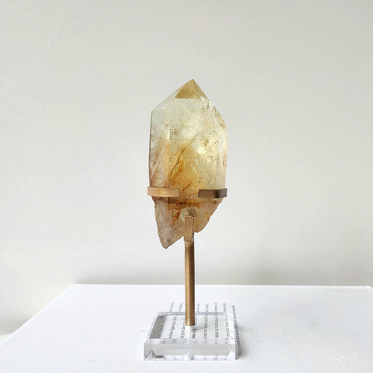 Smokey Citrine AAA Natural Polished Point on stand