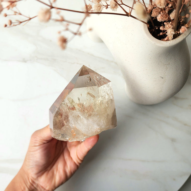Smokey Citrine AAA Natural Polished Point on stand