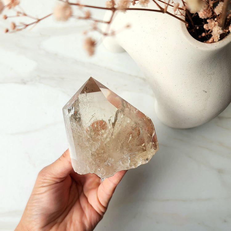 Smokey Citrine AAA Natural Polished Point on stand