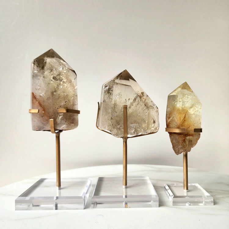 Smokey Citrine AAA Natural Polished Point on stand