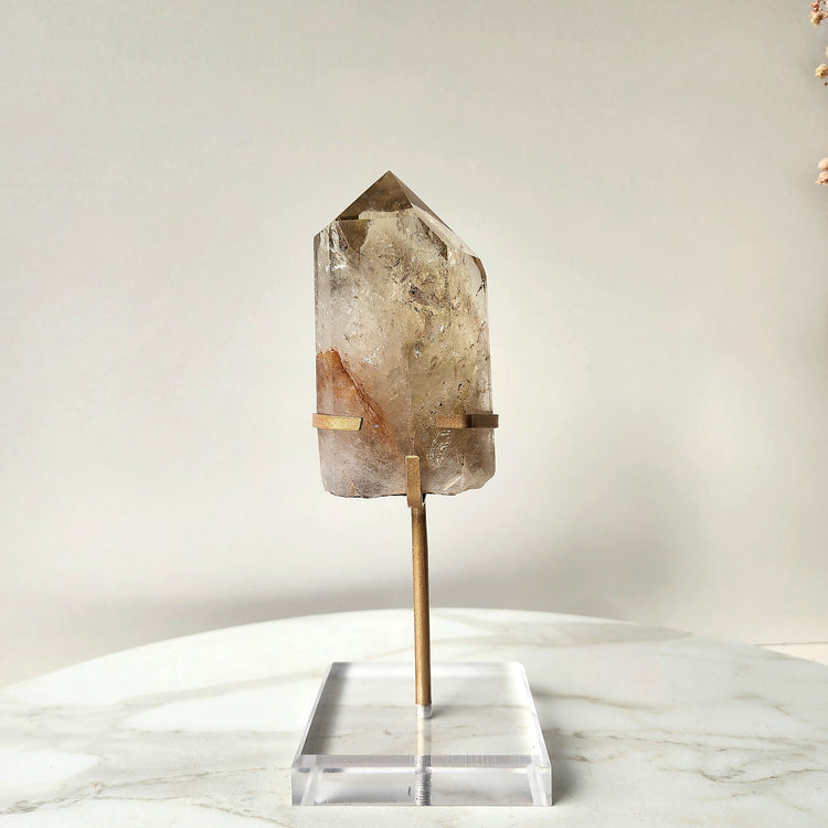 Smokey Citrine AAA Natural Polished Point on stand