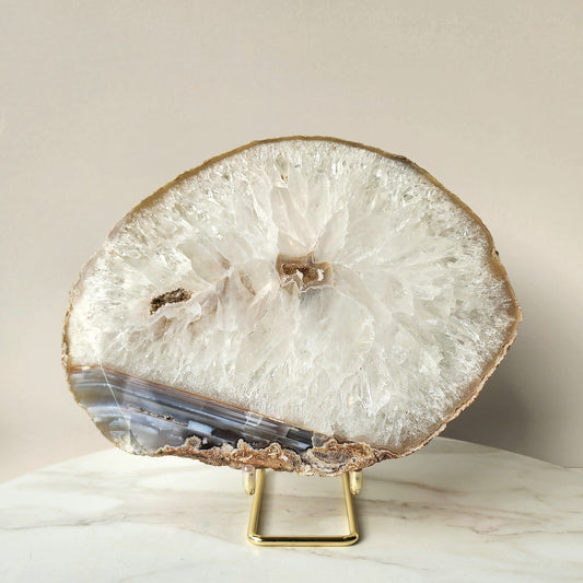 Agate Crystal Slab Slice XL with stand