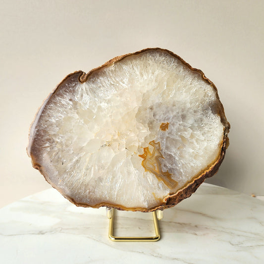 Agate Crystal Slab Slice XL with stand