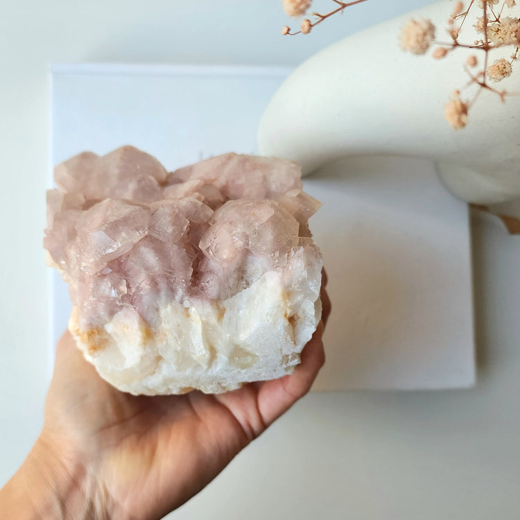 Pink Calcite Crystal Cluster AA 1