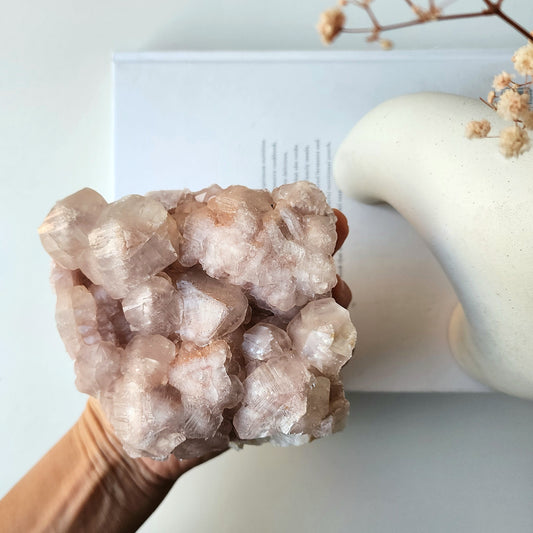 Pink Calcite Crystal Cluster AA 1