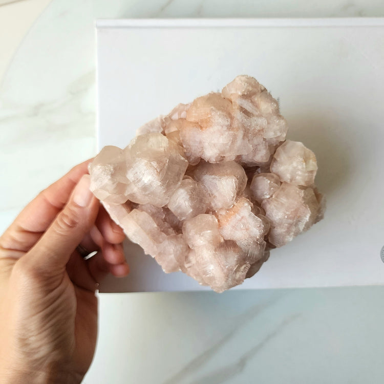 Pink Calcite Crystal Cluster AA 1