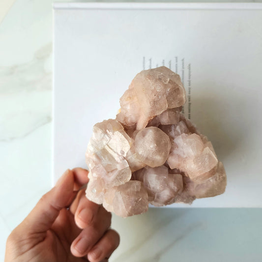 Pink Calcite Crystal Cluster AA 2