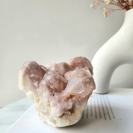 Pink Calcite Crystal Cluster AA 2