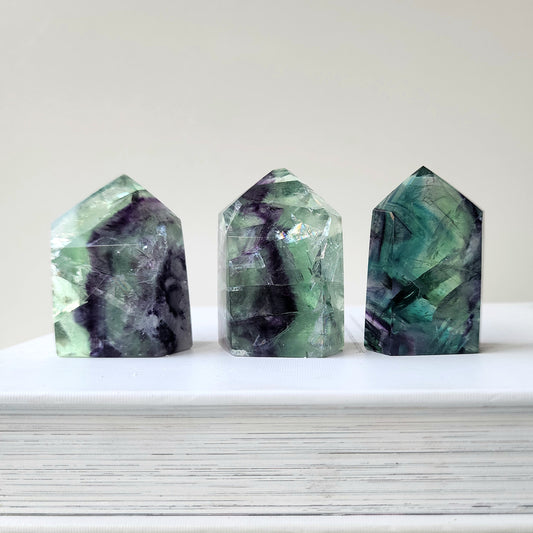 Rainbow Fluorite Crystal Tower AAA