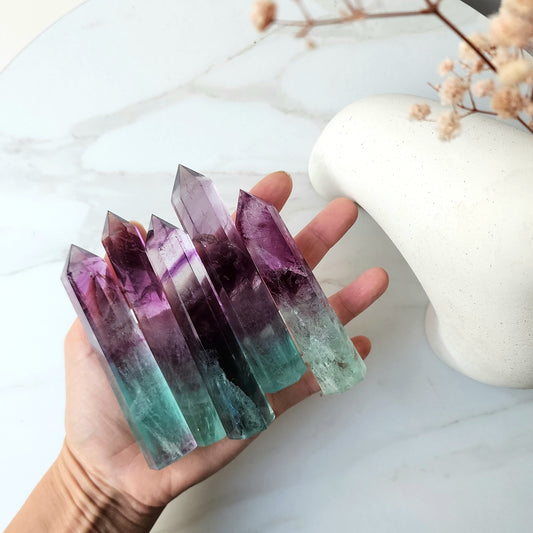 Rainbow Fluorite Crystal Tower AAA