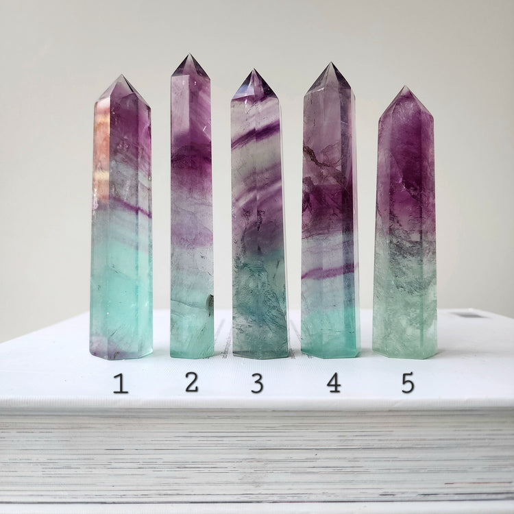 Rainbow Fluorite Crystal Tower AAA