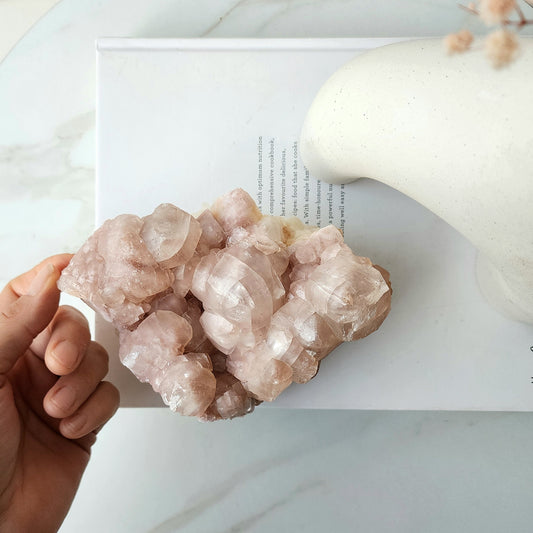 Pink Calcite Crystal Cluster AA 3