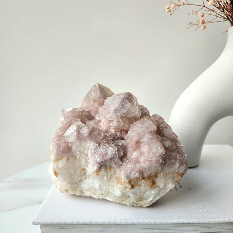 Pink Calcite Crystal Cluster AA 4