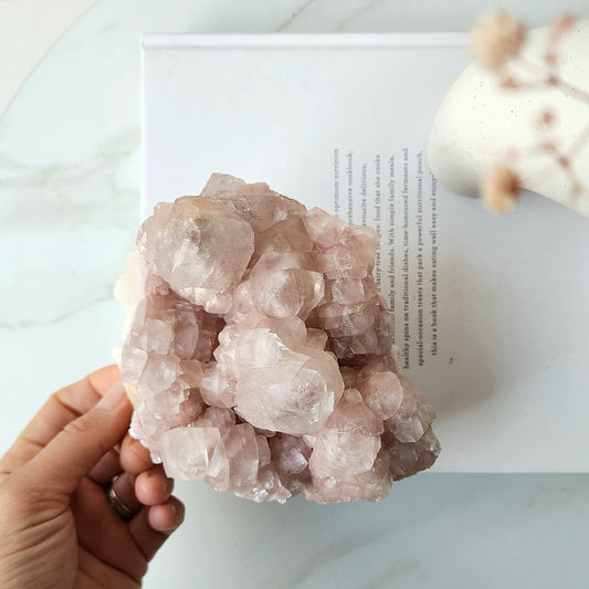 Pink Calcite Crystal Cluster AA 4