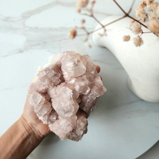 Pink Calcite Crystal Cluster AA 4