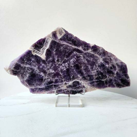 Amethyst Crystal Slab Slice XLarge on stand