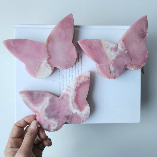Pink Opal Crystal Butterfly XL AAA