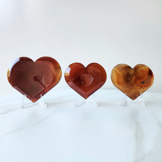 Carnelian Crystal Heart on stand